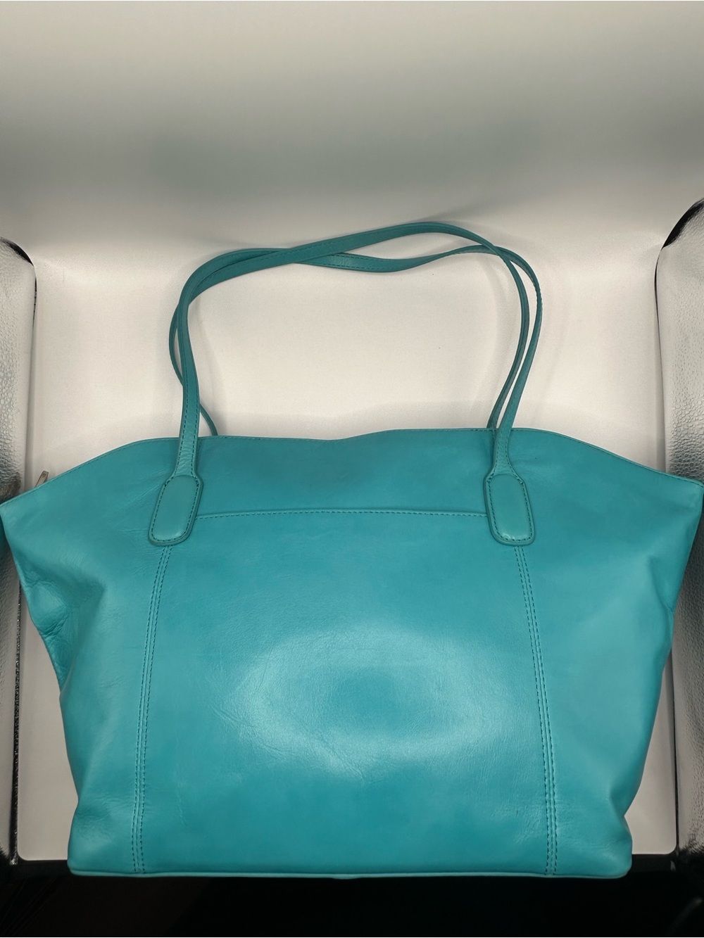 HOBO Teal Leather Tote - Picture 7 of 9